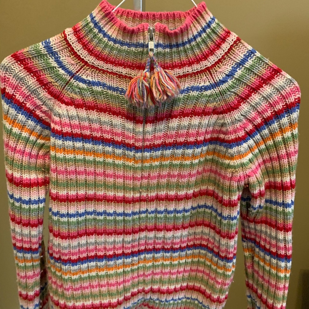 Girls 7-8 gap zip up striped sweater